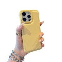 Coque de protection style 17 Pro Max, effet gonflé, texture cuir couleur unie, TPU doux au toucher, antichoc