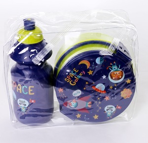 Juego de fiambrera para niños sellada con compartimentos apilables de <span class=keywords><strong>2</strong></span> capas dobles con botella, fiambrera, juego de tetera - Product Image 1