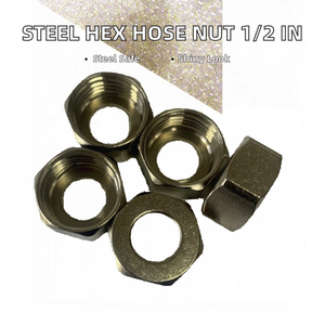 Tuerca hexagonal de latón pulido para accesorios de manguera trenzada, conexión de manguera flexible, tuercas de fontanería CLASE 4 1/2, rosca izquierda - Product Image 2