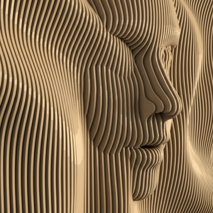 Modern Home Art Deco Style Wall Decor Set 50 Archivos CNC de madera ondulada Diseños digitales Face Waves para colgar para cumpleaños - Product Image 1