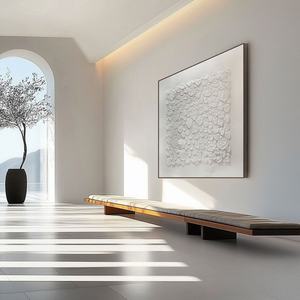 Pintura al Óleo Abstracta Moderna, Arte de Pared Hecho a Mano para Decoración Minimalista de Vestíbulo de Hotel o Sala de Estar - Product Image 3