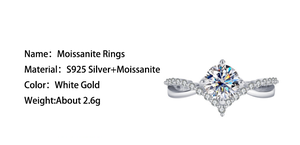 Anillos de Compromiso de Plata de Ley S925 con Moissanita de Corte Redondo de 1 Quilate, Color VVS GRA, Personalizados de Fábrica, para Mujer - Product Image 5