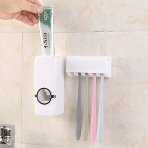 칫솔 홀더 욕실 액세서리 자동 홈 욕실 세트 치약 압착기 디스펜서 - Product Image 4