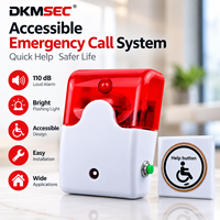 Bouton d'appel d'urgence sans fil, son 110 dB, alarme lumineuse, 433 MHz, bouton SOS pour personnes âgées, handicapées, maisons de retraite DS-103ER