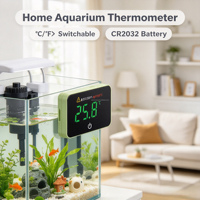 Termometer Akuarium Layar Sentuh AT-2, Monitor Suhu Dalam Akuarium, Lampu Alarm LED, Peringatan Suhu Maksimum dan Minimum ℃ / ℉   Dapat disesuaikan, -10~60 ℃