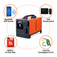 Chauffage diesel tout-en-un 8KW 12V/24V portable avec réservoir intégré, écran LCD numérique et télécommande, pour camping-car, camion, caravane