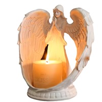 Porte-bougie moderne en forme d'ange avec des ailes de prière, figurine en résine pour la maison, le bureau, le centre commercial ou la décoration de bar