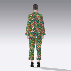 Pyjamas pour femmes Hot Fashion <span class=keywords><strong>Animal</strong></span> et fleur Satin soie femmes imprimé motif pyjamas - Product Image 6