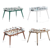 Table de baby-foot transparente de luxe au design professionnel, avec cadre en bois massif et éléments en acier inoxydable, pour jeu de football de table haut de gamme