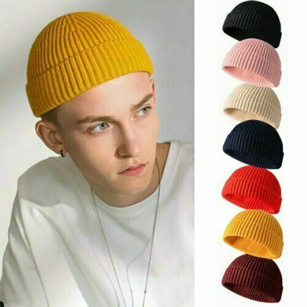 AAA944 Custom Korean Winter Caps Warm Crochet Men Skull Cap Fisherman Beanie Ski Dome Hat Melon Hip Hop Hats Knitted Beanie