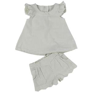 Nouvel ensemble de vêtements pour filles : débardeur à volants uni et short pour l'été - Product Image 4