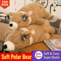 Boneka Beruang Kutub Bahan Katun PP Lembut Berkualitas Tinggi Grosir Pabrik Jahitan Ganda Bantal Tidur