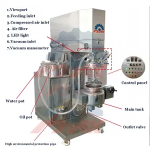 Miscelatore emulsionante sottovuoto/macchina per la produzione di crema/omogeneizzatore sottovuoto salsa alimentare maionese