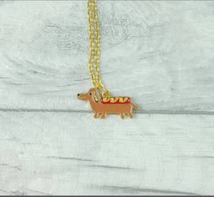 Collier de chien saucisse délicate dans un collier Doxie de chien de teckel chaud Weiner en gros de bijoux de haute qualité faits à la main - Product Image 4