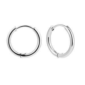 EH105 Solid Round Huggie Hoops <b>Earrings</b>, 18K Gold Plated Stainless Steel Stackable Cartilage <b>Earrings</b> for Women & Men - Product Image 5