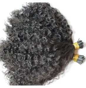 Pre bonded Keratin Flat i tip Hair Fu sion Hair Extensions 8A Brazilian Human kinky Straight i-tip hair extensions kinky curly