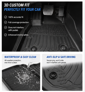 Alfombrillas para Vehículos para Todo Clima, Alfombrillas 3D de TPE Termoformadas, Alfombrillas Impermeables para el <span class=keywords><strong>Interior</strong></span> del Automóvil, Alfombrillas para Volkswagen VW Tiguan 2017-2023 - Product Image 6