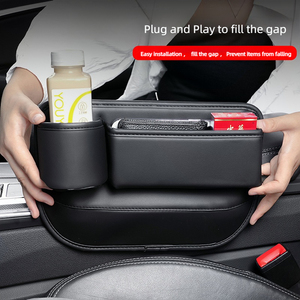 Organisateur de siège de voiture de luxe avec porte-gobelet, accessoire pour siège de voiture, accessoires latéraux pour siège de voiture, boîte de rangement en cuir PU pour l'espace entre les sièges - Product Image 6