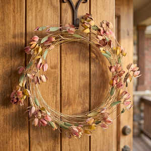 Corona de Ratán Natural Hecha a Mano con Flores Secas, Redonda, Decorativa, Estilo Rústico, Sin Iluminación, Pieza Única - Product Image 6