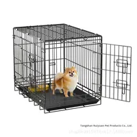 Cage pour chien en fil métallique, petite/moyenne, personnalisable, en gros usine, avec plateau en plastique, pliable et séparable