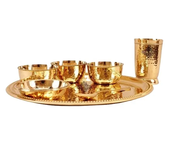 Best Quality Traditional Brass Latest Design Dinner Thali Set For Sale Dinnerware Sets Manufacturer & Suppliers From India