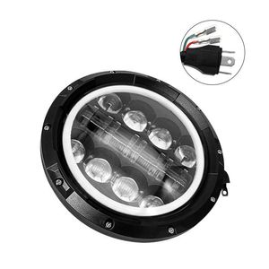 Phare Wrangler à 16 LED de 7 pouces, 80W, 15000 Lm, cercle complet, pour voiture et moto, lumière de remplacement - Product Image 1