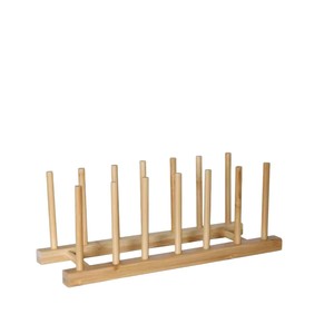 Escurridor de platos de bambú para platos, tazas, platillos, almacenamiento en encimera de cocina, secado rápido, multiusos - Product Image 5