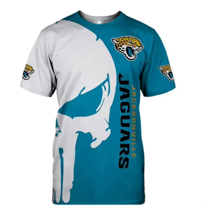 Verano Jacksonville Jaguars Custom 32 NFLTeams <span class=keywords><strong>Camiseta</strong></span> de manga corta para hombres y mujeres Diseño de bandera personalizable para fanáticos - Product Image 1
