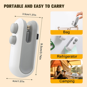 <span class=keywords><strong>Mini</strong></span> Selladora de Bolsas Portátil de Mano Recargable por USB con Clip <span class=keywords><strong>Sellador</strong></span> Térmico para Bolsas de Plástico de Alimentos con Cuchilla <span class=keywords><strong>Sellador</strong></span> <span class=keywords><strong>al</strong></span> Vacío - Product Image 3