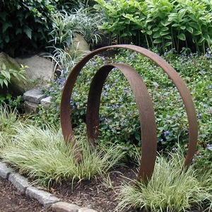 Décoration de jardin en acier, art rustique vintage, forme irrégulière, ornement de patio extérieur en fer forgé autoportant - Product Image 1