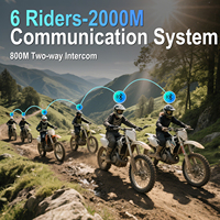 Système de communication pour 6 motards sur 2000 m, interphone de casque de moto avec son HiFi/lumière RGB/lecture de musique
