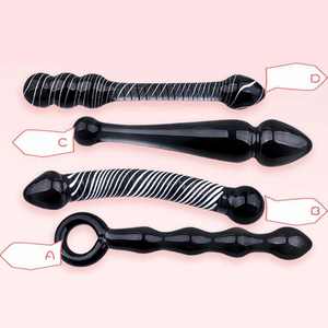 Elegante Varita de Masaje Curva de Vidrio Negro para Uso Adulto, Dispositivo Completo para el Placer Femenino, Manual de Instrucciones, Caja de Empaque Minorista - Product Image 5