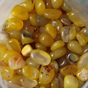 Grosir Kristal Tumbled Reiki Chakra Akik Kuning Jatuh untuk Penyembuhan