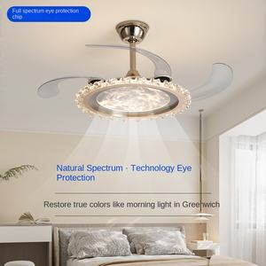 พัดลมติดเพดานมีรีโมทควบคุมด้วยเสียงอันชาญฉลาดทันสมัยดีไซน์ไร้ใบพัดไฟ LED ติดเพดานสำหรับทั้งบ้าน - Product Image 5