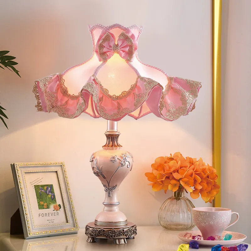 Pink colour youthful bedside lamp Classical Home table lamp desk lamp hotel living room bedroom