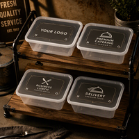 Conteneur alimentaire en plastique PP personnalisé, réutilisable, jetable, pour plats à emporter, salades, repas préparés, soupes, bento, boîte de transport et emballage