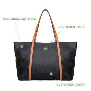 Sacs en cuir véritable personnalisés sacs à main pour femmes marque privée <span class=keywords><strong>noir</strong></span> fourre-tout sacs à main sac pour femmes - Product Image 2