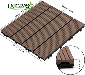 UNI 11X11 Inch Gạch Lát Sàn Gỗ Nhựa Composite Sàn Ngoài Trời Dễ Dàng Cài Đặt