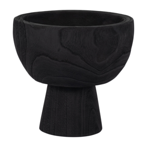 Ciotola decorativa in legno con piedistallo per decorazioni da tavolino, ciotola scultorea da cucina per chiavi o caramelle, elemento decorativo. - Product Image 1
