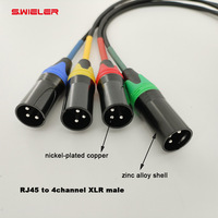 Cat6 Snake Cable RJ45 vers XLR Ethercon Splitter Box DMX Audio Signal Extender avec 4 canaux 3 broches mâle femelle XLR Plugs Connector