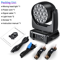 Luz LED con cabezal móvil de 19x15W con color de haz RGBW y efecto de zoom para discotecas, bares, DJs y discotecas