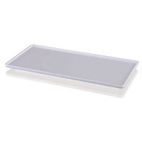 Assiette rectangulaire plate en mélamine blanche incassable de 13,5 pouces pour service de sushi, vente en gros d'usine pour la restauration