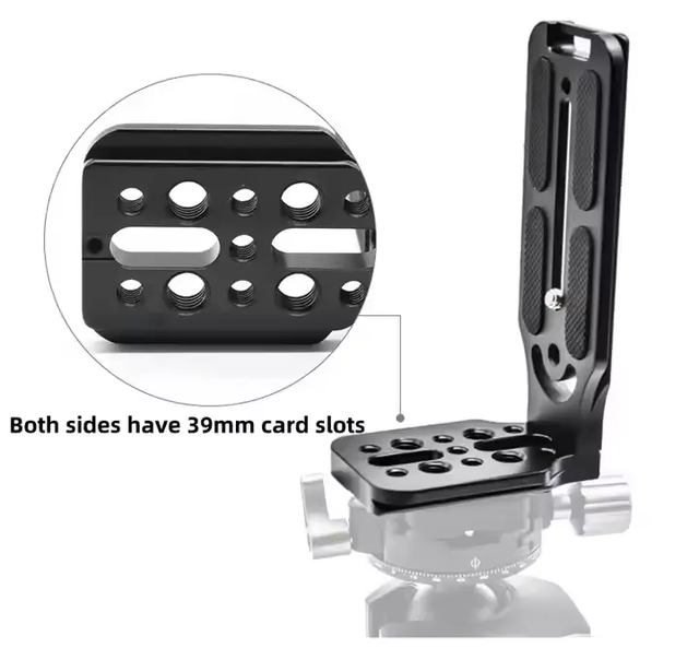 Multi-Function Foldable L-Shape Quick Release Plate Bracket With 1/4 and 3/8 Screw Hole Stabilizer Mount for DSLR/SLR Cameras