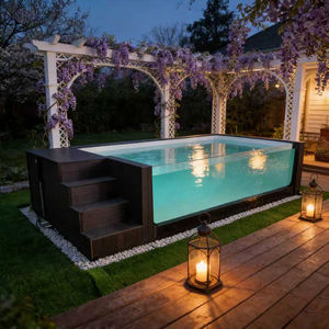 Piscine en fibre de verre durable avec marches intégrées et éclairage LED - Product Image 5