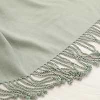Châle classique pour femmes enveloppes personnalisé confortable cou épaules nouveau fil de bambou couleur unie gland écharpe pour l'automne froid
