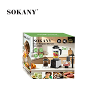 Blender Sokany High Speed Stainless Steel 6000W BARDEFU 3 in 1 9525 Motor Tembaga Murni Komersial Pemanas