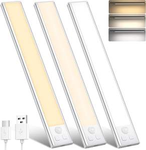 Vente en gros de lampes à détecteur de mouvement LED ultra-minces modernes à 3 couleurs, à intensité variable, rechargeables par USB pour l'éclairage intérieur de la cuisine - Product Image 1