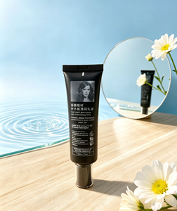 Tube souple PE noir mat personnalisé avec capuchon métallique argenté, vide, 30 ml, pour sérum facial, lotion hydratante, emballage cosmétique en vrac - Product Image 2
