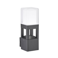 Lampe murale LED étanche en aluminium moulé sous pression avec diffuseur en polycarbonate carré décoratif pour jardin, intérieur, extérieur, montage mural