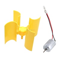 Turbine éolienne Miniature à axe Vertical w, petit moteur à courant continu, kit d'assemblage autonome, lame de ventilateur + générateur + LED 5mm